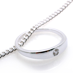 Kinderschmuck Taufring mit Kette Zirkonia SILBER