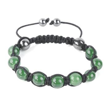 Shamballa Armband Glasperlen Hmatit grn