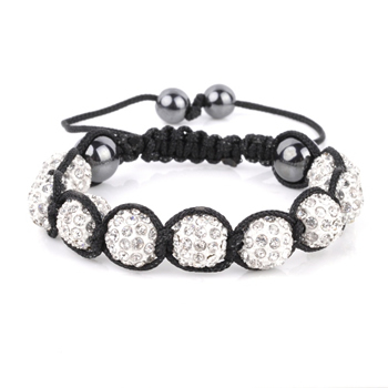 Shamballa Armband Hmatit Kristallkugel wei